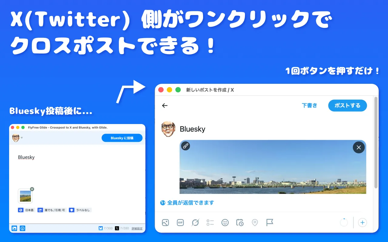 ワンクリックで投稿