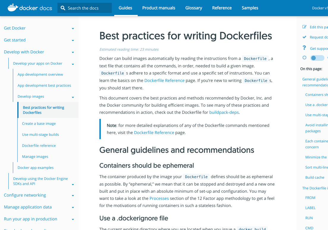 docker docs - Best practices for writing Dockerfiles